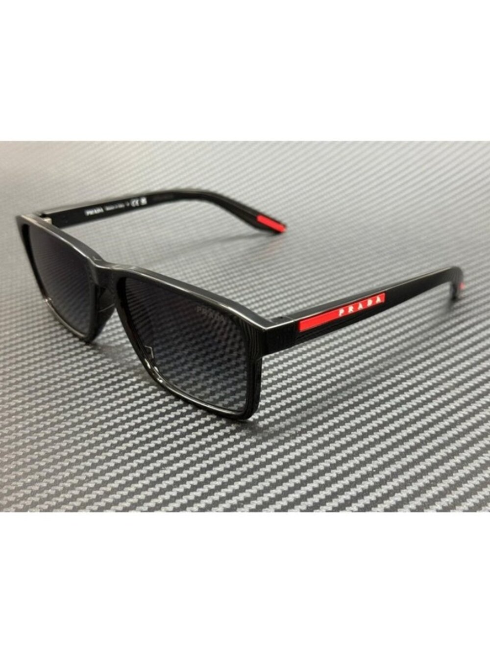New Prada Linea Rossa Men Shiny Black Sunglasses 58-17-145